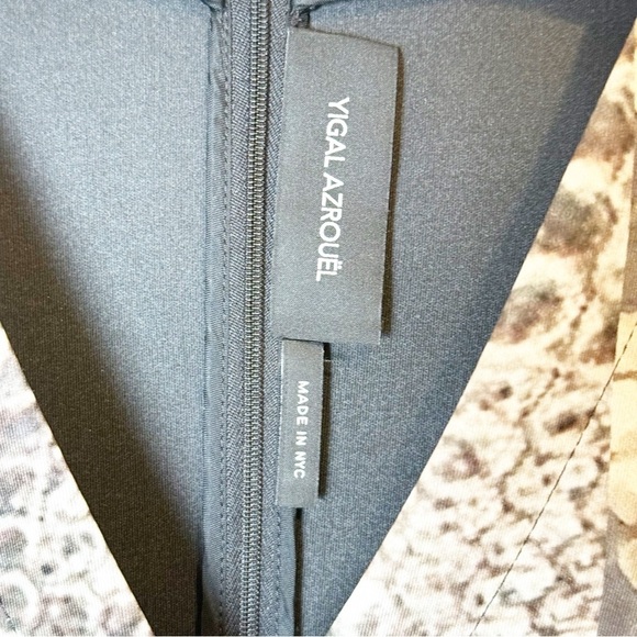 Yigal Azrouel Snakeskin Print Scuba Sheath Dress Sz 10 Green Gray Brown. - Picture 4 of 8